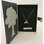 A boxed Family Tree 9ct gold Best daughter pendant on a 9ct gold 18 inch Singapore chain.