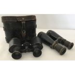 2 pairs of vintage binoculars. One cased.