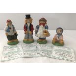 4 boxed Limited Edition Wade, Key Kollectables Scarecrow family ceramic figurines.