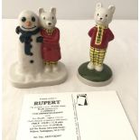 2 boxed collectable Camtrak's Childhood Favourites by Wade figures of Rupert Bear.