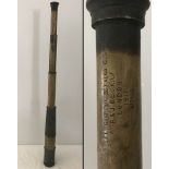 A British military WWI brass 3 drawer telescope by R & J Beck Ltd, London.