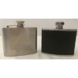 A vintage stainless steel 5oz hip flask.