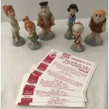 A set of 6 Limited Edition Wade, UKI ceramics "The Flintstones" figurines, with CoA and 4 boxes.