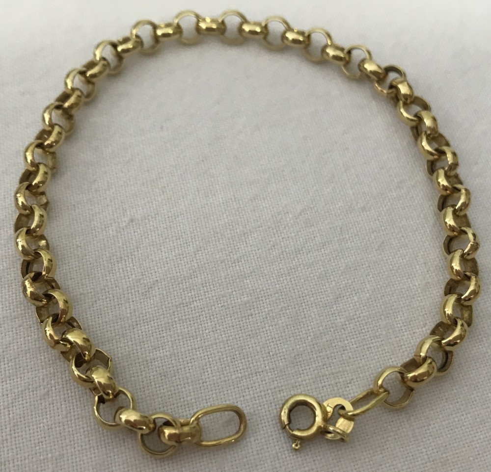 An Italian 9ct gold belcher chain bracelet.