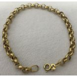 An Italian 9ct gold belcher chain bracelet.