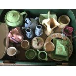 A boxed of mixed wade ceramics.