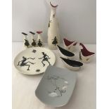 A collection of retro wade ceramics.