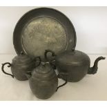 A 19th century Chinese Shang Hing Swatow Pewter tea set.