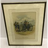 Victorian Royal Artillery coloured print. Framed and glazed.