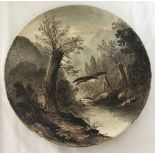 A Victorian Copeland hand painted & signed charger 'Haunt of the Heron' by William Yate.
