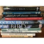 A collection of 10 hardback books on birds.
