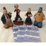 A set of 4 Limited Edition Wade ceramics Popeye figurines, numbered 738/2000.