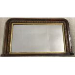 A vintage mahogany inlaid overmantle mirror.