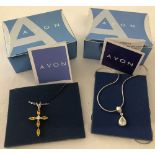 2 boxed Avon 925 silver necklaces.