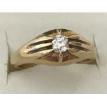 Vintage 18ct gold diamond set gypsy ring.