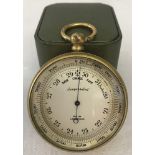 Lacquered brass pocket barometer altimeter c.1920's.