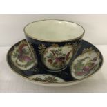 18th century Worcester small tea bowl & saucer with Christie's label.