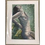 Krys Leach - oil on board nude 'Fabulous Woodland Creatures IV'.
