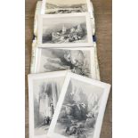 A folder containing 11 large lithographs by David Roberts depicting Biblical scenes.