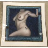 Krys Leach - oil on board nude 'Exotic Garden Visitors'.