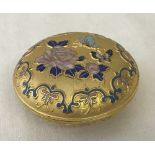 A cloisonné lidded round trinket pot.