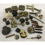 A small collection of assorted military items.