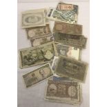 A quantity of 60+ British and foreign bank notes.