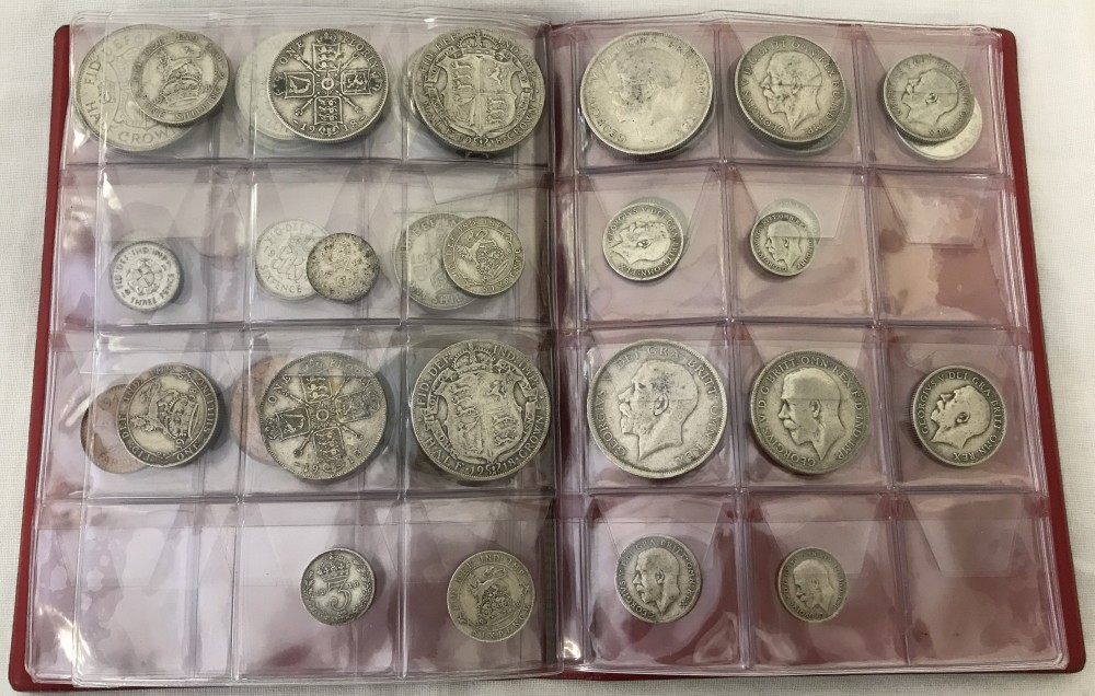 An album of British coinage to include 5 George V 1918 silver coin sets.