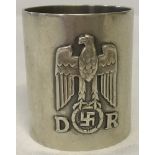 A WWII hallmarked 900 silver napkin ring from Adolf Hitler's Train, dining carriage No 242.