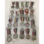 A box of 20 Swiss medals on ribbon dating from the late 1940's through to the 1980's.