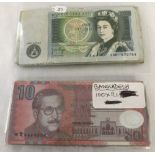 27 British £1 bank notes together 100 Bangladesh bank notes.