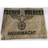 A German WWII pattern Deutscher Volks Sturm Wehrmacht arm band.