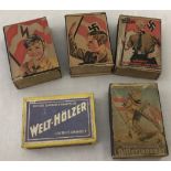 5 WWII pattern Hitler Youth match boxes.