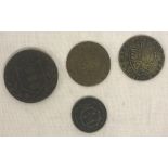 4 x 1790/91 & 1850 coin tokens.