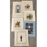 6 mounted (unframed) military prints.