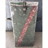 A military metal ammunitions box.