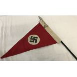 A WWII pattern German Political Party Banner flag and stick.