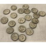 20 x circa 1847 Cambodian coins, 1/8th of a Tical.