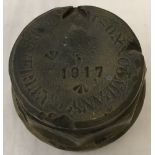 A WWI Cannon Wheel Hub, dated 1917.