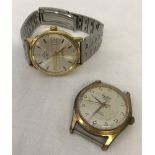 A vintage men's Mondaine wristwatch with stainless steel bracelet, second hand and date function.