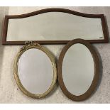 3 vintage wall hanging mirrors.