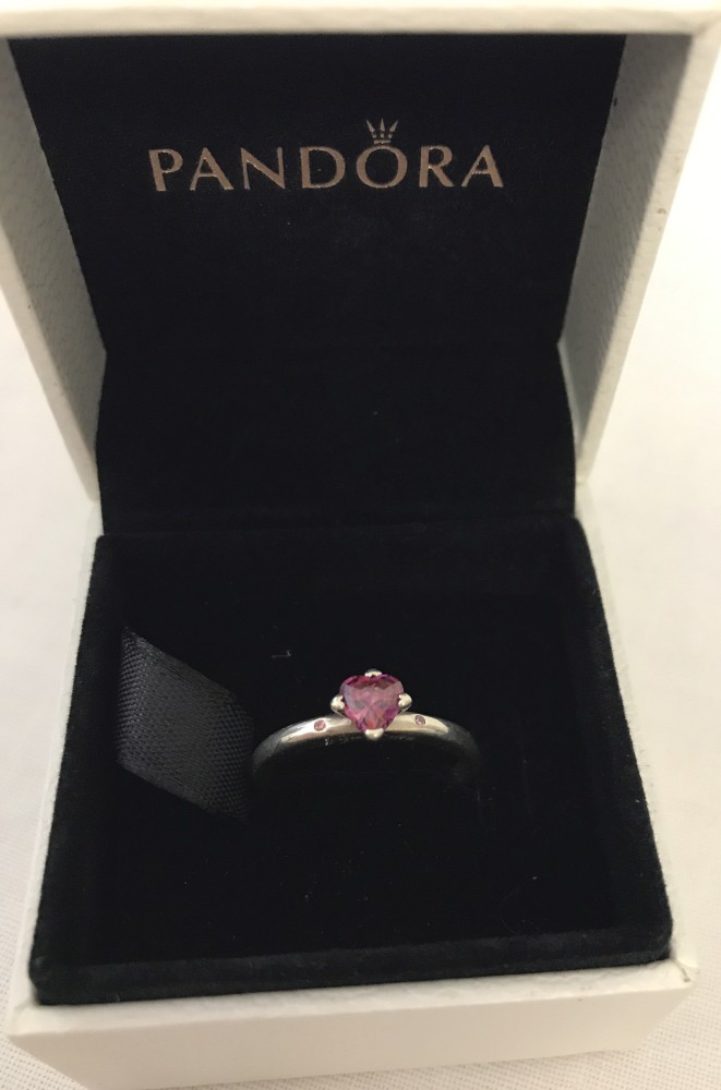 A boxed Pandora You & Me ring. Size 54.