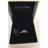 A boxed Pandora You & Me ring. Size 54.