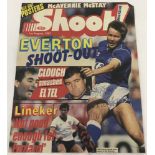 A signed 1987 Shoot magazine cover with signature of Adrian Heath, Everton player.
