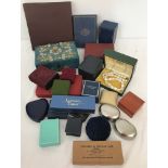 A collection of assorted jewellery boxes, bags and display cases.