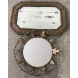 2 vintage wall hanging mirrors.