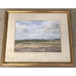 Brenda Dawkin signed pastel of a heathland.