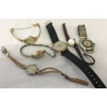 A collection of vintage ladies and gents wrist watches.
