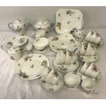 A large quantity of mid 20th century Shelley "Wild Flowers" tea and coffee ware.