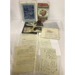 A folder of Victorian and early 20th century ephemera and letters.